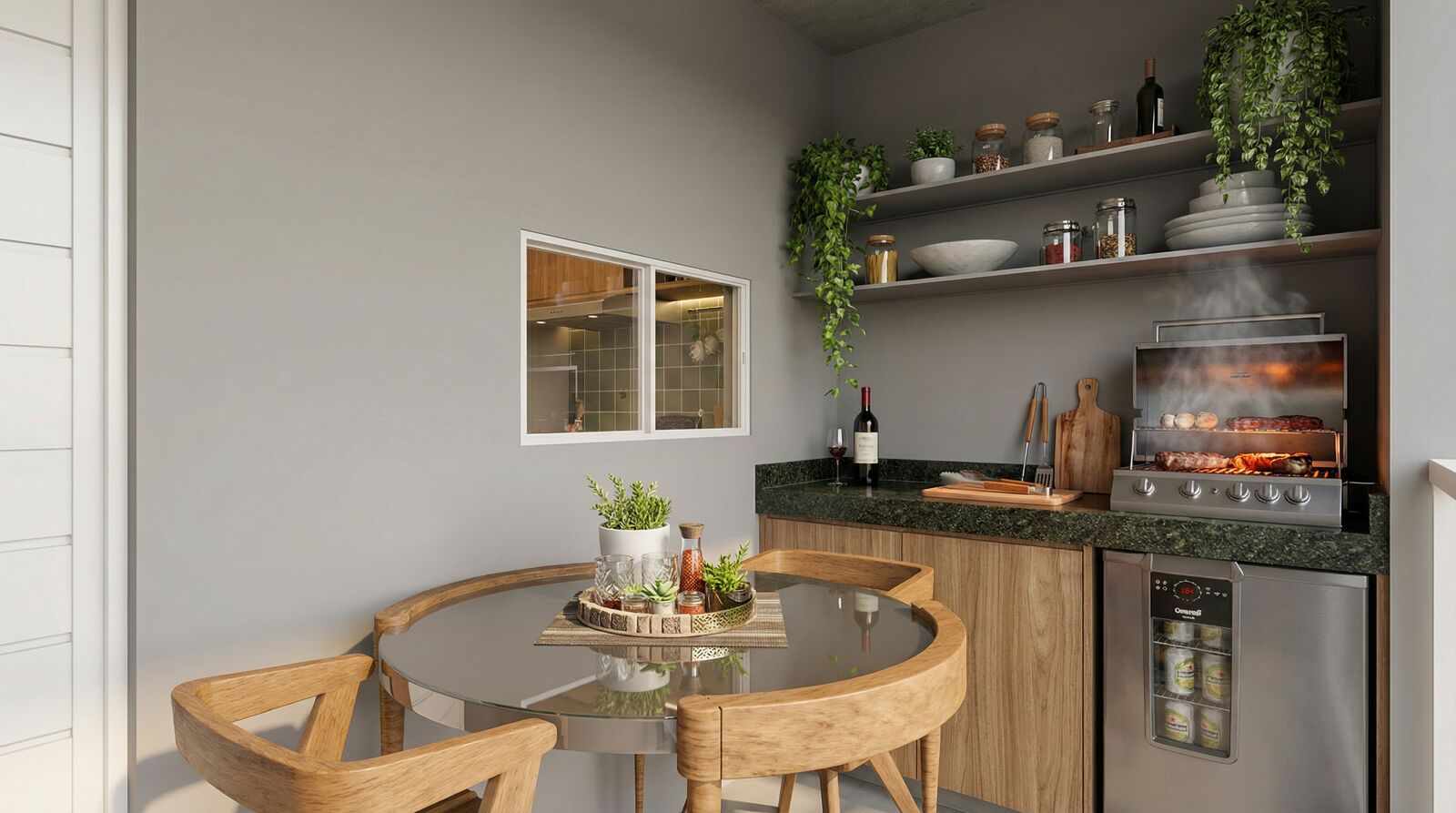 Varanda gourmet da unidade decorada